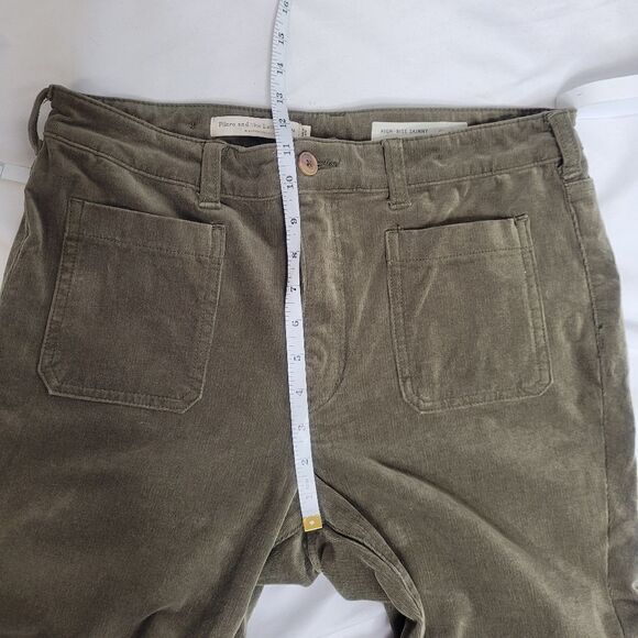 ANTHROPOLOGIE Pilcro and the Letterpress green high rise skinny corduroy pant 32 - Picture 8 of 10